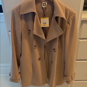 Women's Tan Double-Breasted Coat